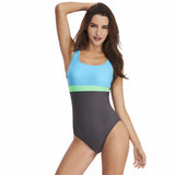 Anuohiss swimsuit sexy triangle sport color blocking one piece swimsuit for women