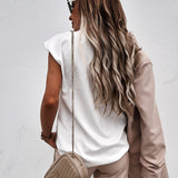 Anuohiss Summer Tops for Women 2024 Vacation Trendy V Neck Boho Short Sleeve Shirts Casual Loose Comfy Tunic Blouses